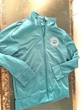 Puma Teal Full-Zip Kids Jacket